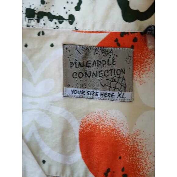 Pineapple Connection Shirt Mens XL White Hawaiian  Buttonup Floral Hawaii Design - Picture 11 of 12